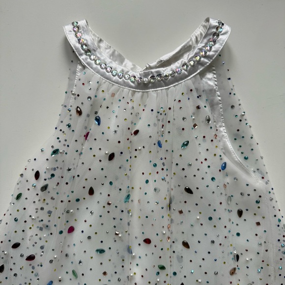 Lola + the Boys Girls Rainbow Crystal Gem Dress - Size 4 - Picture 2 of 16